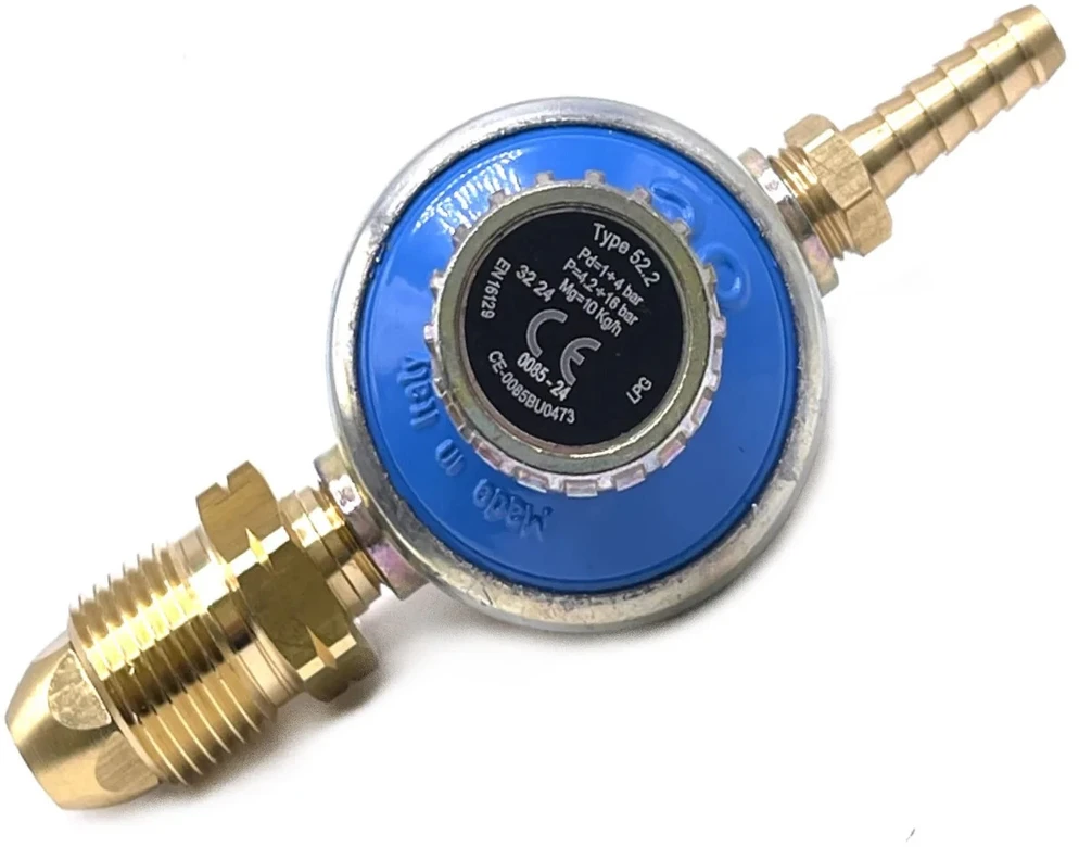 LPG aukšto slėgio reguliuojamas dujų slėgio reguliatorius 1–4 bar, POL 5/8" LH, 8 mm, 10 kg/h