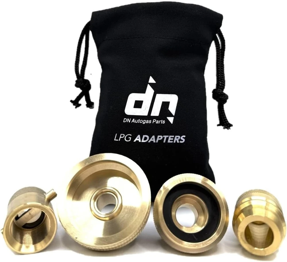 LPG Autogas pildymo adapterių rinkinys M22 (21,8 mm) ACME + DISH + Bayonet + Euronozzle su DN Autogas Parts transportavimo krepšeliu