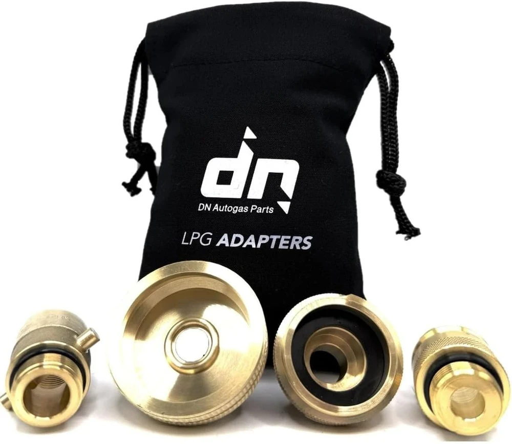 LPG Autogas pildymo adapterių rinkinys M22 (21,8 mm) ACME + DISH + Bayonet + Euronozzle su DN Autogas Parts transportavimo krepšeliu