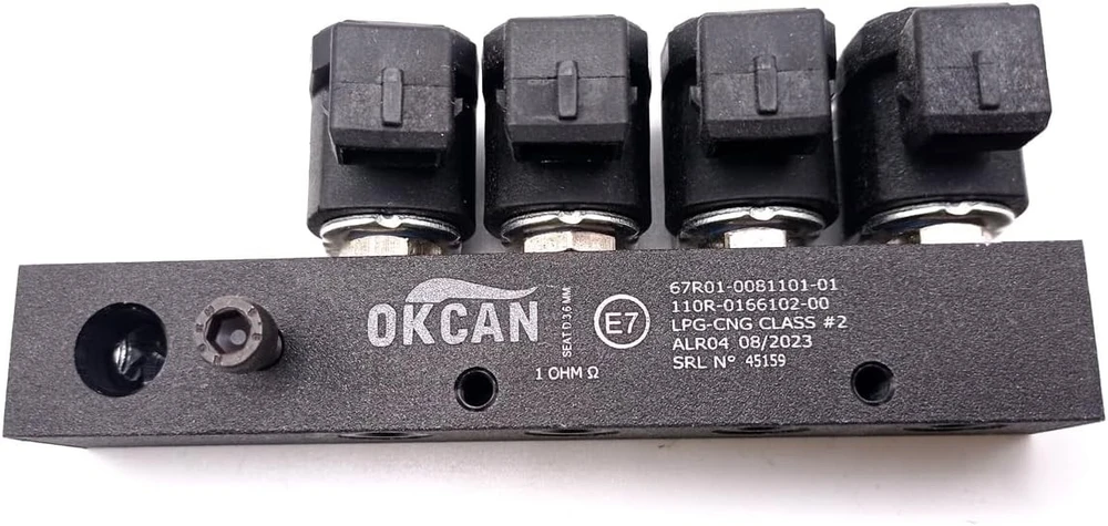 LPG/CNG purkštukų blokas 1 Ω skirtas Landi Renzo / VALTEK tipo 4 cilindrų sistemoms