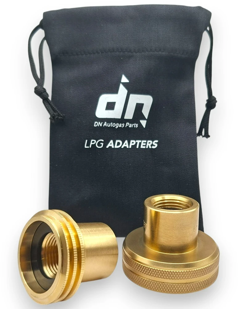LPG dujų balionų pildymo adapterių rinkinys ACME + DISH M22 (21,8 mm) su DN Autogas Parts transportavimo krepšeliu