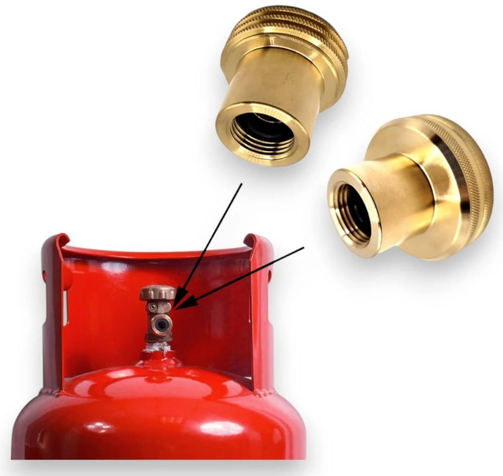 LPG dujų balionų pildymo adapterių rinkinys ACME + DISH M22 (21,8 mm) su DN Autogas Parts transportavimo krepšeliu