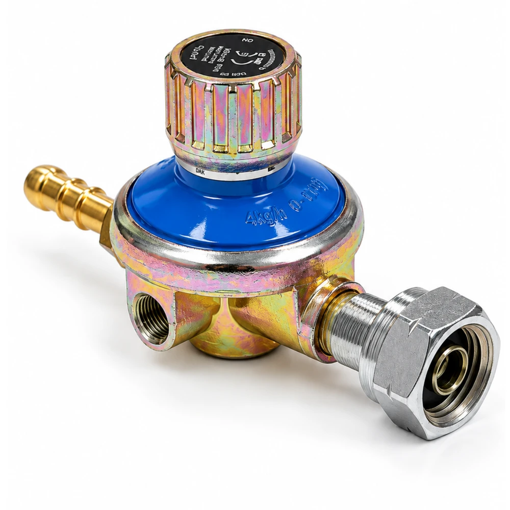 LPG reguliuojamas aukšto slėgio dujų slėgio reguliatorius 1–4 bar, W20 × 1/14" LH, 8 mm, 10 kg/h