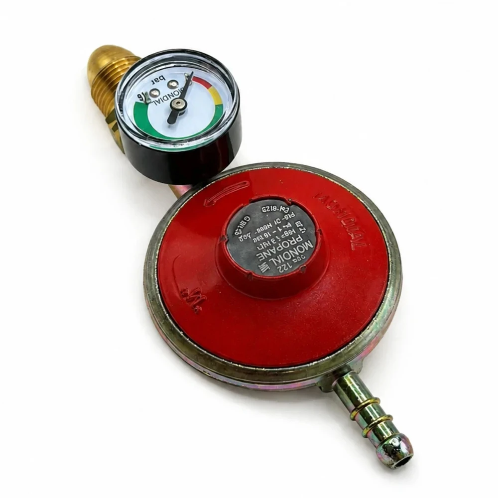 Propano LPG dujų slėgio reguliatorius 37 mbar, 1,5kg/h su manometru, POL (JAV / Australija)