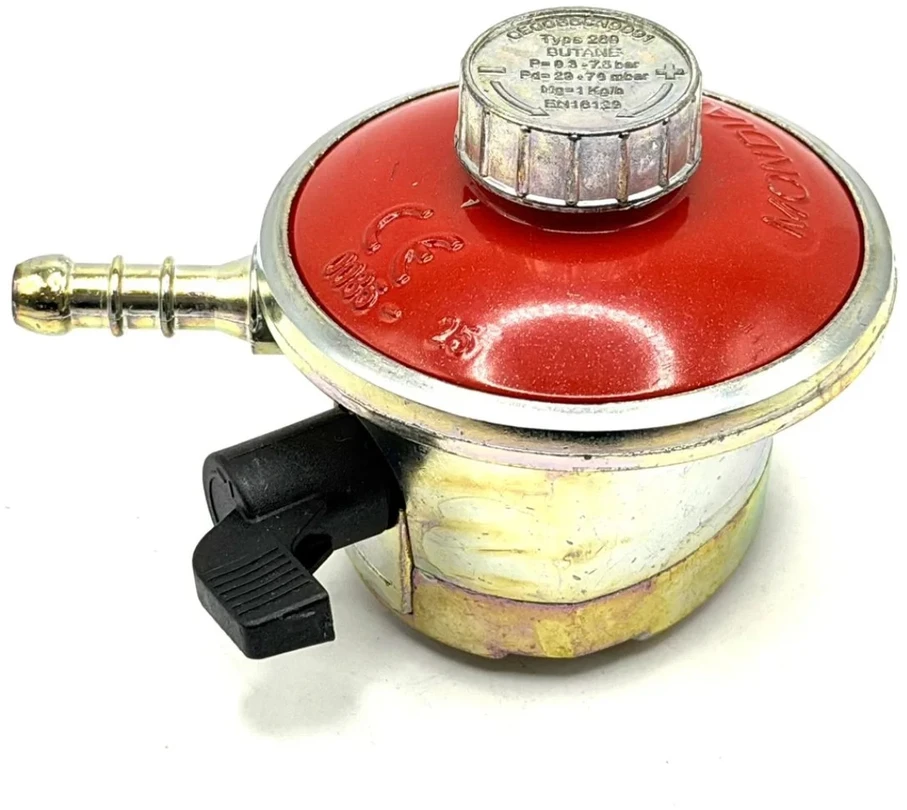 Reguliuojamas butano dujų slėgio reguliatorius 29–70 mbar, 22 mm Clip-On, 1kg/h