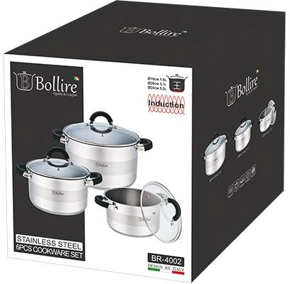 Bollire Plieno puodu komplektas, 6 dalys, BR-4002