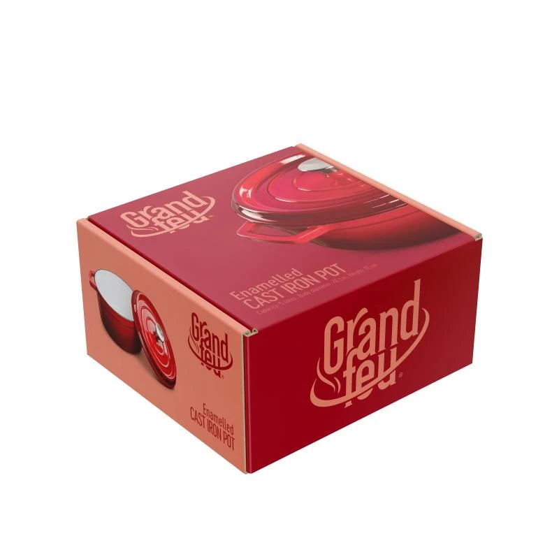 Grandfeu raudonas puodas, 4,7l su dangčiu