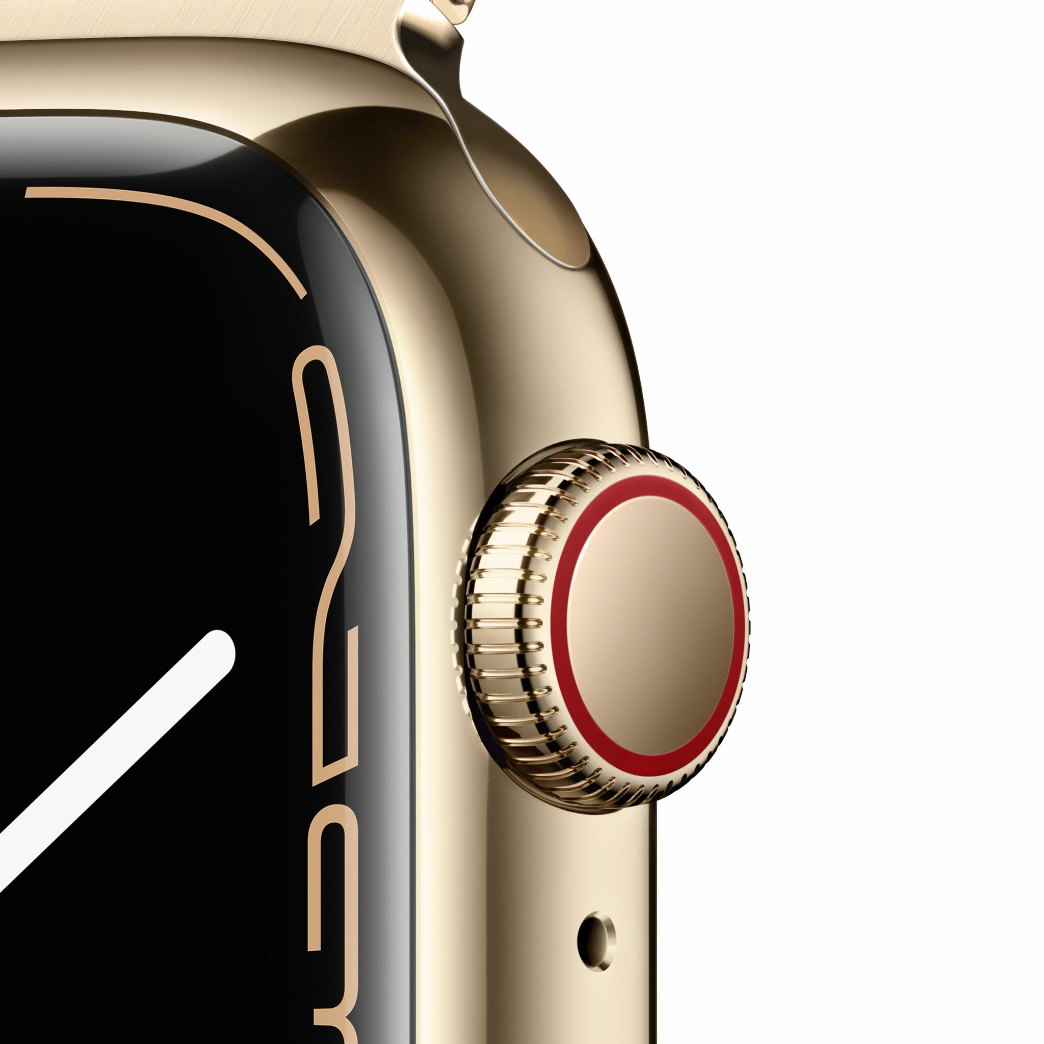 Išmanusis laikrodis Apple Watch Series 7 GPS + Cellular, 41mm, Auksinės  spalvos nerūdijančio plieno korpusas su auksinės spalvosMilanese dirželiu |  Varle.lt