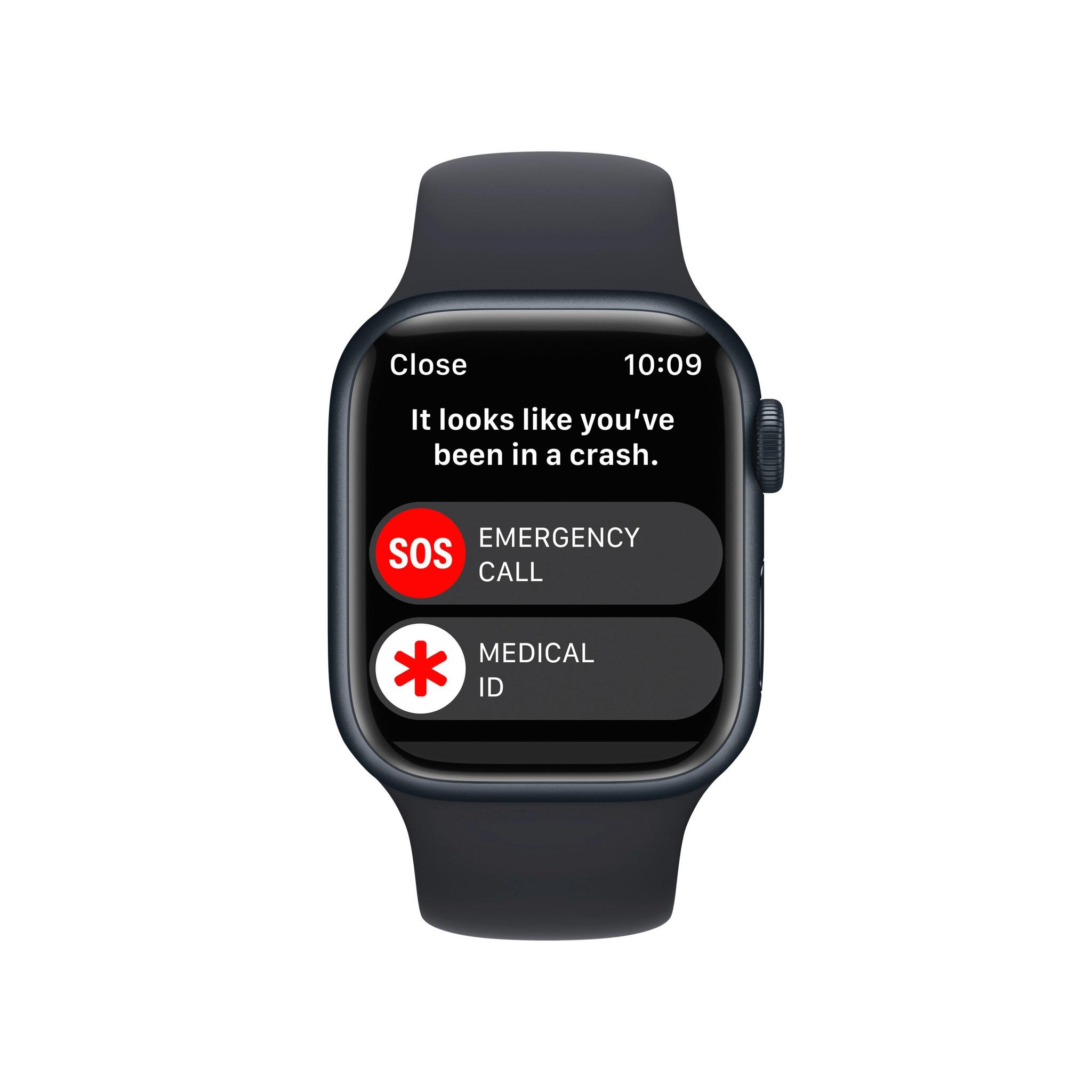 Išmanusis laikrodis Apple Watch Series 8 GPS, 41 mm,  "Midnight" spalvos aliuminio korpusas su "Midnight" spalvos sportiniu dirželiu