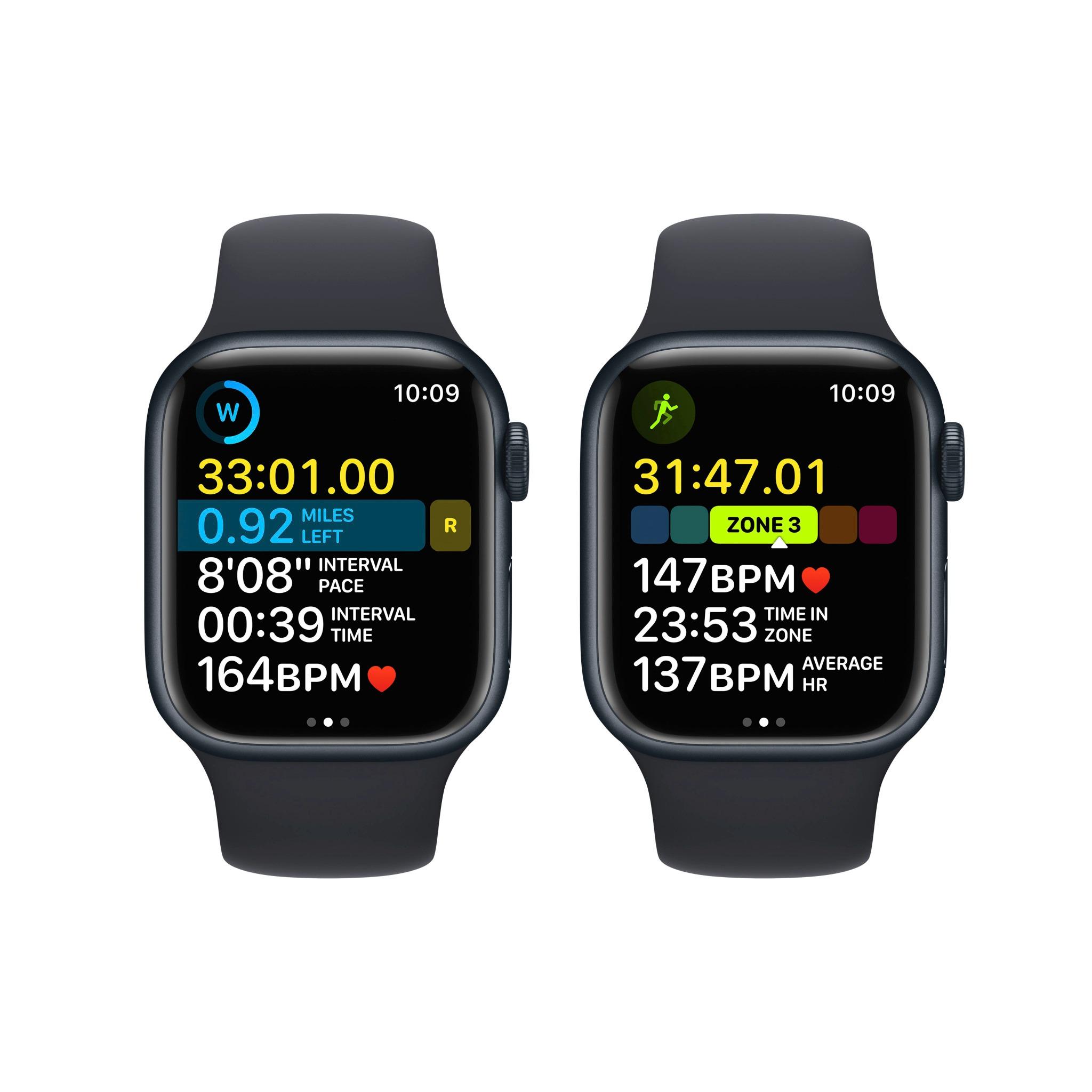 Išmanusis laikrodis Apple Watch Series 8 GPS, 41 mm,  "Midnight" spalvos aliuminio korpusas su "Midnight" spalvos sportiniu dirželiu