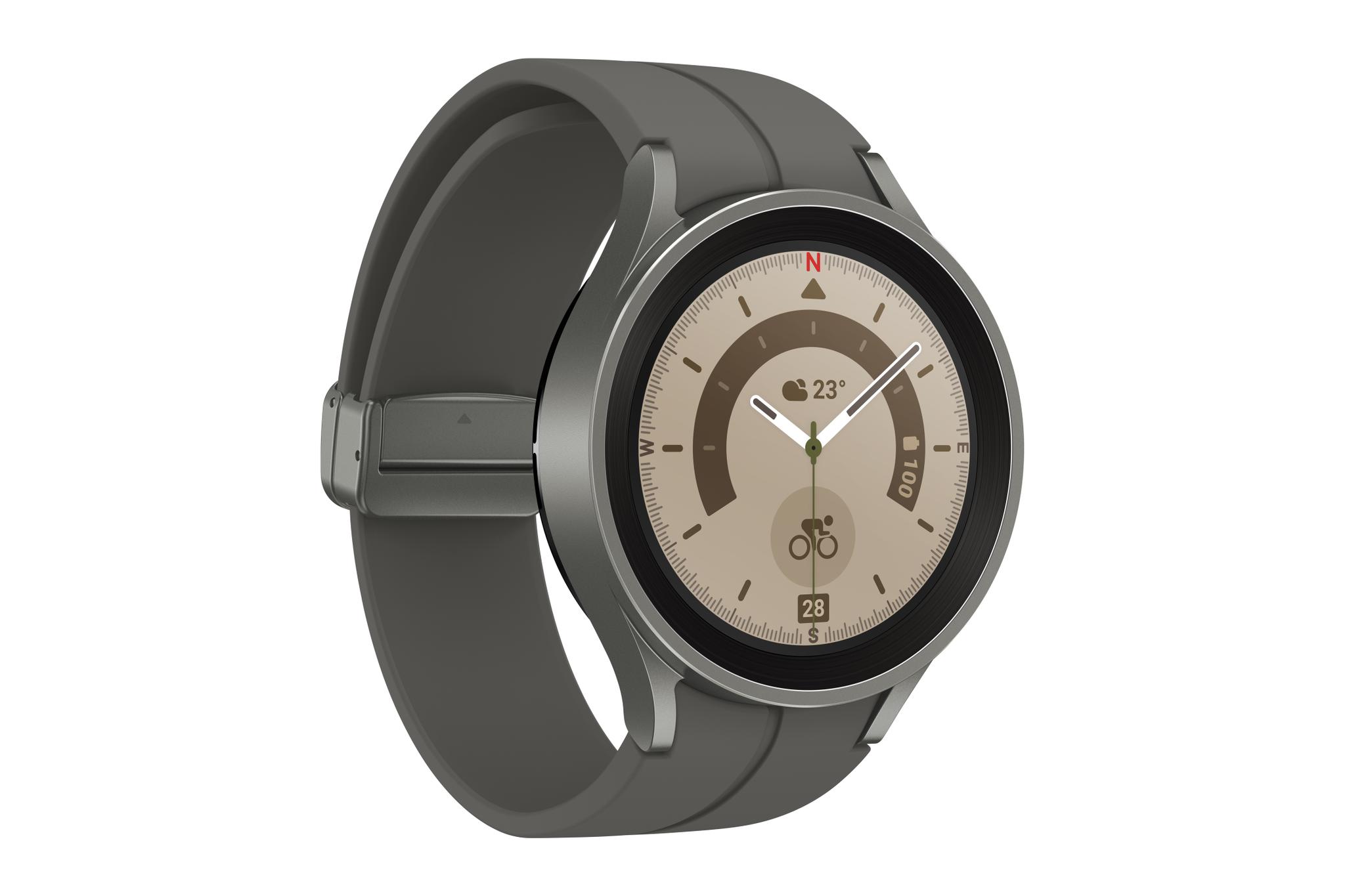 Išmanusis laikrodis Samsung Galaxy Watch 5 Pro LTE (45 mm), Pilko titano spalvos