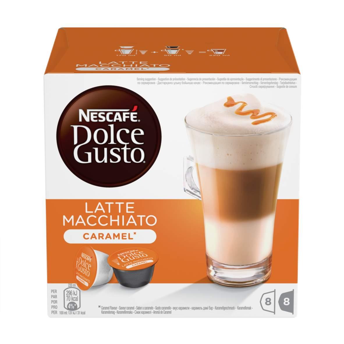 NESCAFÉ® Dolce Gusto® Caramel Latte Macchiato kava 16 kapsulių dėžutėje 168.8g