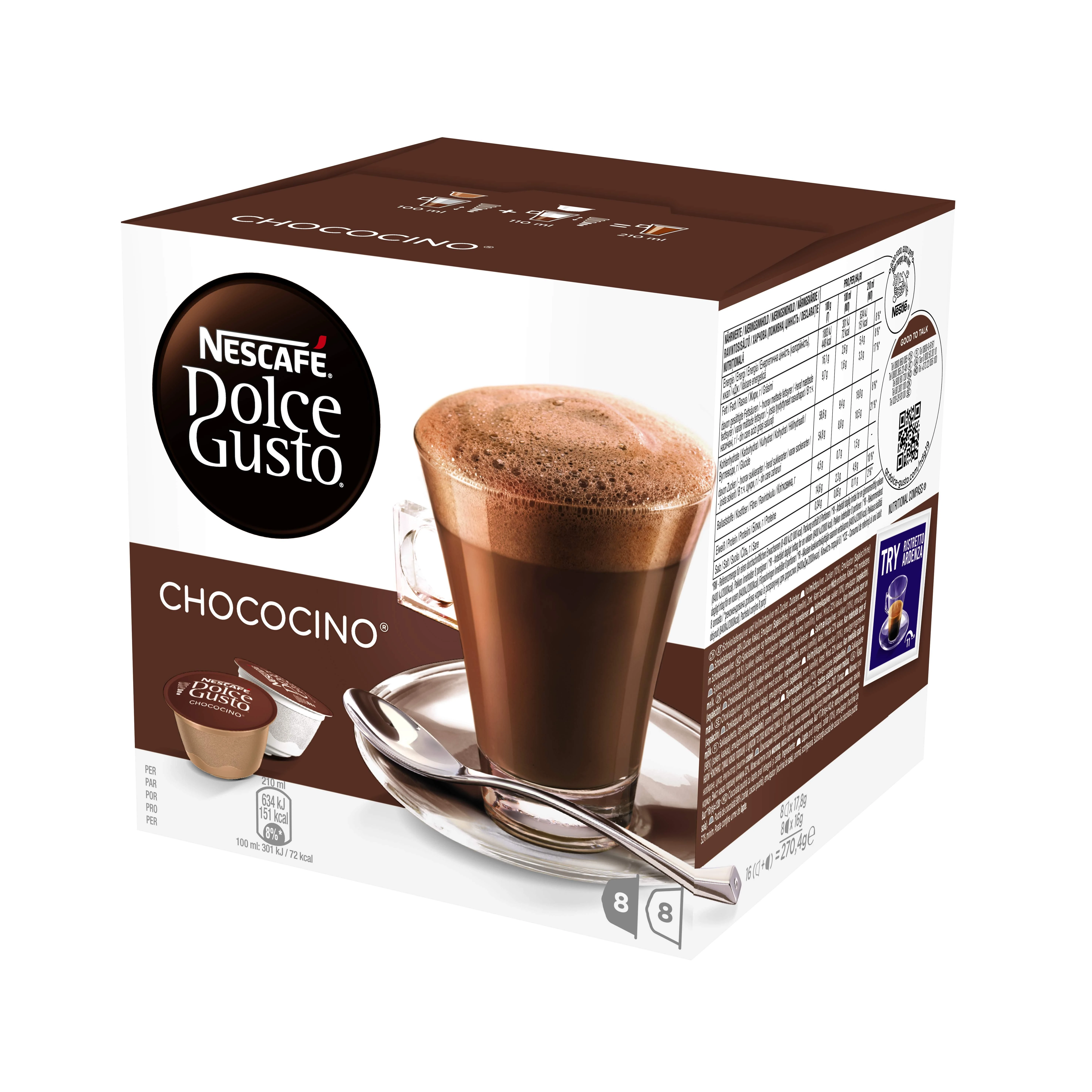 Šokolado kapsulės Nescafe Dolce Gusto Chococino 256g 16 kapsulių