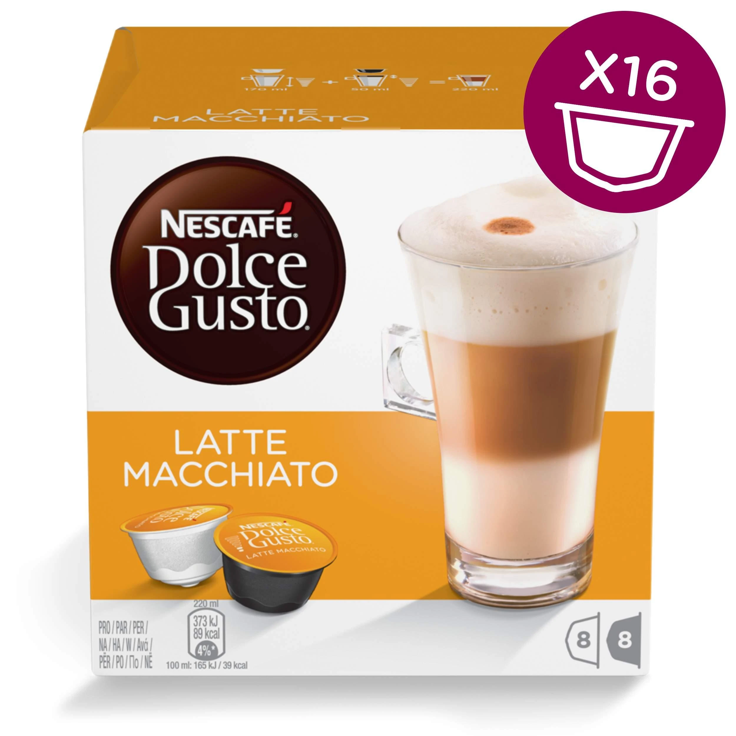 NESCAFÉ® Dolce Gusto® Latte Macchiato kava 16 kapsulių dėžutėje 194.4g