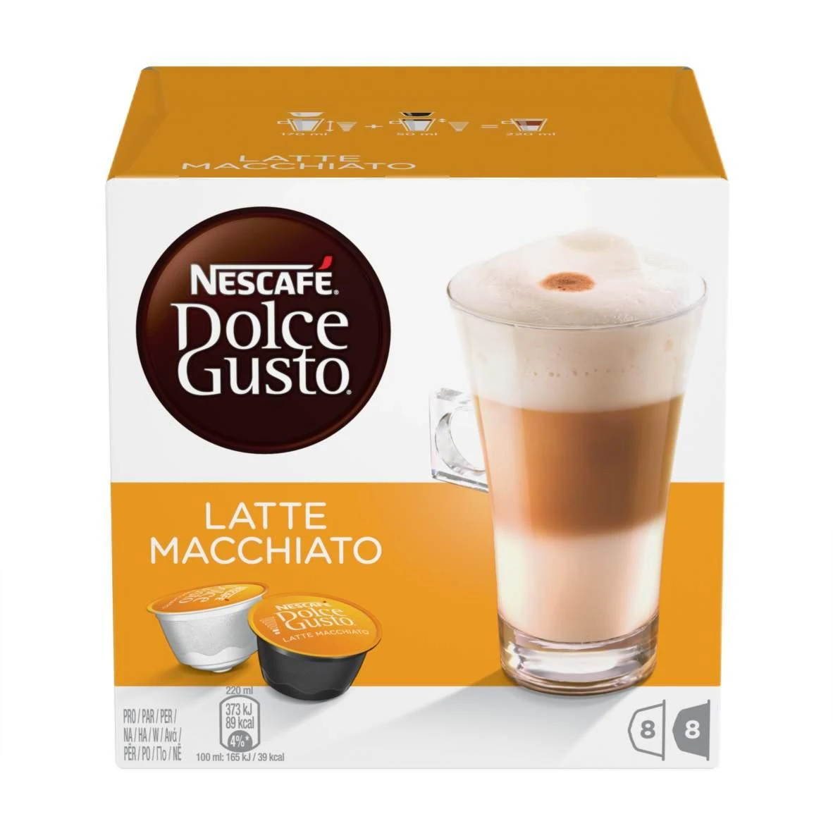 NESCAFÉ® Dolce Gusto® Latte Macchiato kava 16 kapsulių dėžutėje 194.4g