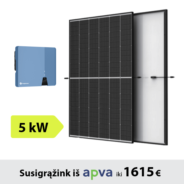 5kW Saulės elektrinės komplektas: Solplanet inverteris + TrinaSolar saulės moduliai