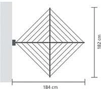 Brabantia WallFix prie sienos tvirt. džiov. 24 m - Metallic Pilkas