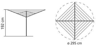 Brabantia Besis. džiov. Topspinner 50 m met. str. - Metallic Pilkas