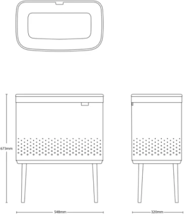 Brabantia Bo skalbinių dėžė, 60 l