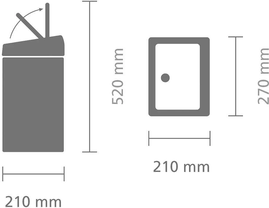 Brabantia Šiukšlių dėžė 10L Touch Bin®. matinis plienas