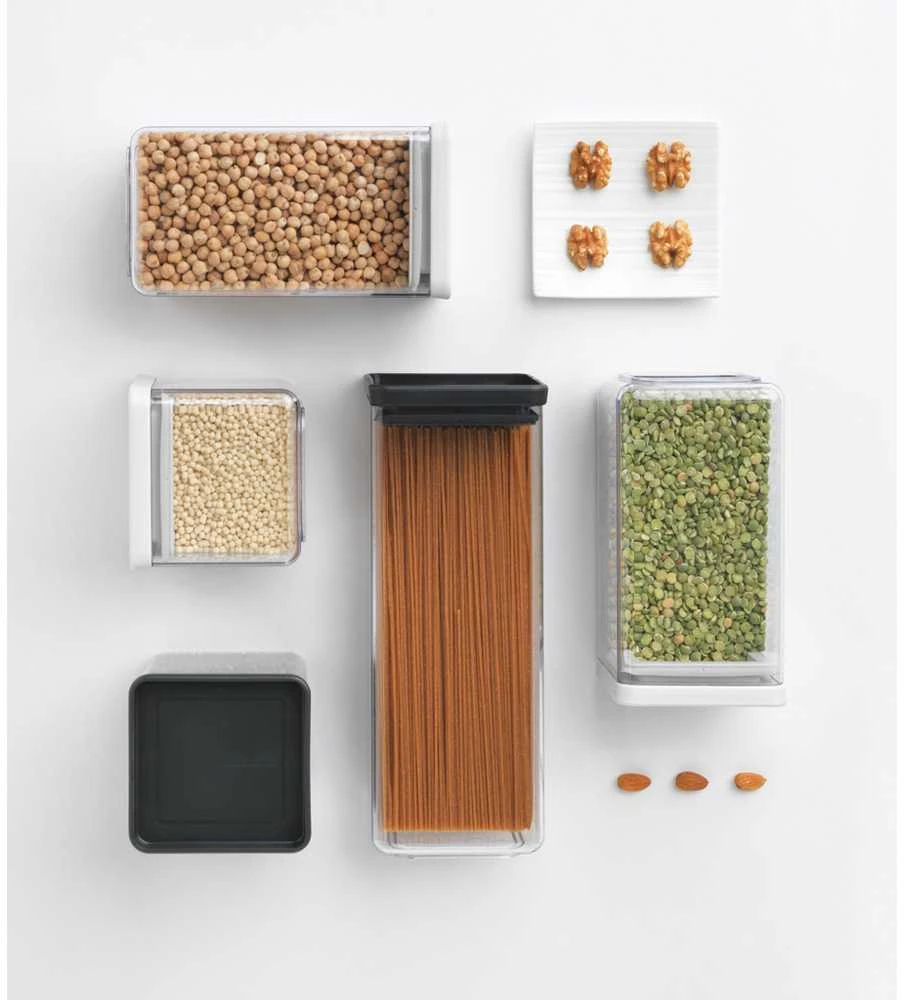 Brabantia Kvadratinis hermetinis indas biriems produktams 0.7 L