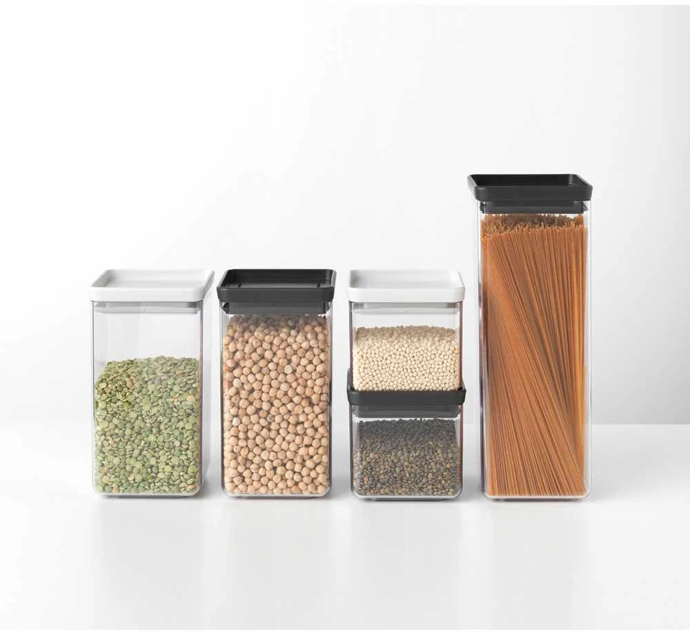 Brabantia Kvadratinis hermetinis indas biriems produktams 0.7 L