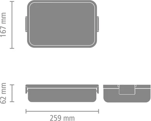 Brabantia Pietų dėžutė Bento, su indeliais, didelė, Make &amp; Take, 2 L