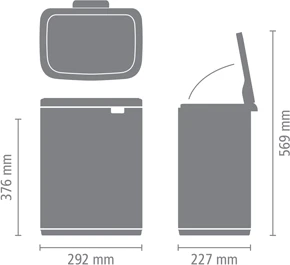 Brabantia Šiukšlių dėžė, Bo 12 L