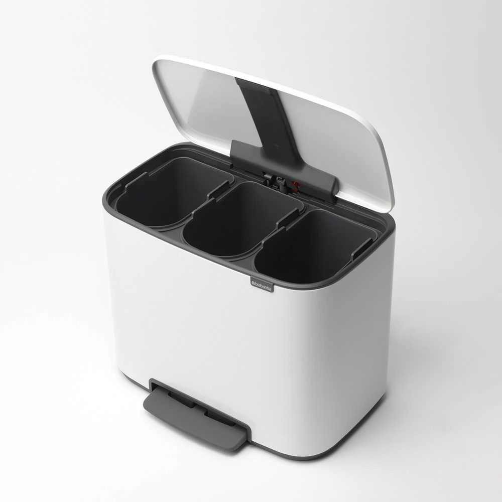 Brabantia Šiukšlių dėžė su pedalu, Bo 3x11L - Platinum