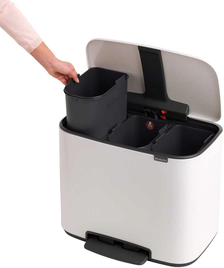 Brabantia Šiukšlių dėžė su pedalu, Bo 3x11L - Platinum