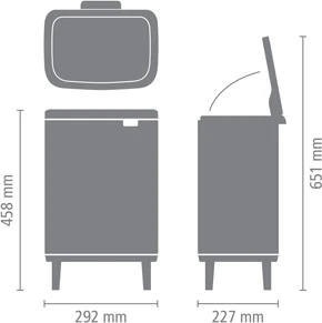 Brabantia Šiukšlių dėžė, Bo Hi 12 L
