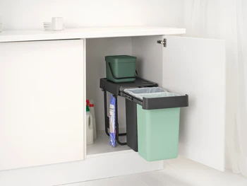 Aptel Brabantia šiukšlių dėžė, montuojama, Sort &amp; Go 2 x 15L