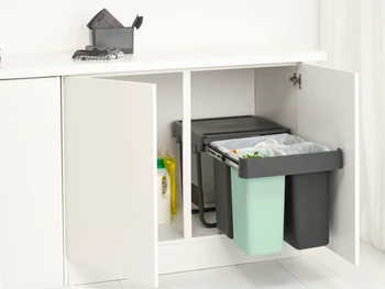 Brabantia šiukšlių dėžė, montuojama, Sort &amp; Go 10+10+20L
