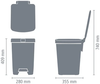Brabantia Šiukšlių dėžė su pedalu, StepUp 25L