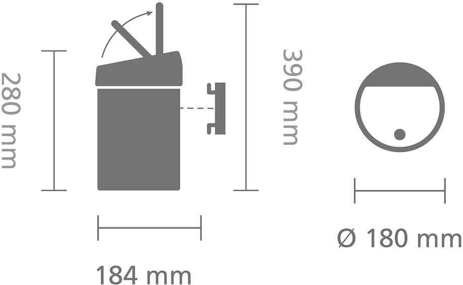 Brabantia Šiukšlių dėžė Touch Bin atidaroma ranka, 3 L