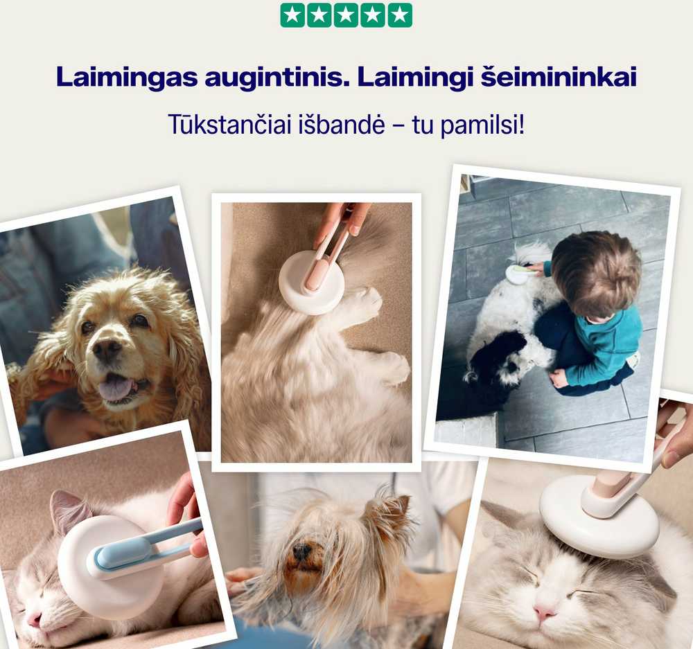 Cattu Augintinių šukos su savaiminio kailio išstūmimo mygtuku