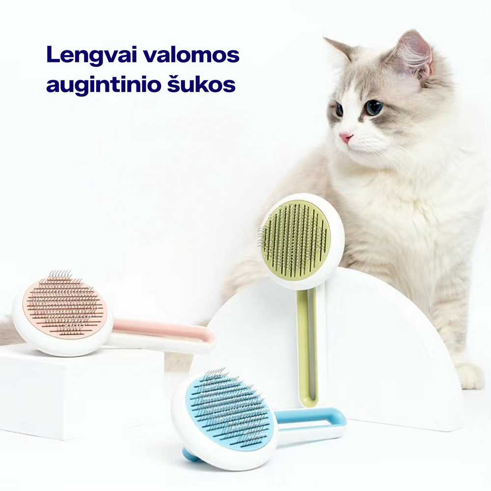 Cattu Augintinių šukos su savaiminio kailio išstūmimo mygtuku