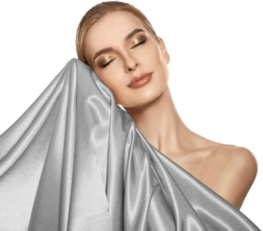 Dirbtinio šilko pagalvės užvalkalas Sleeptime Beauty Skin Care sidabrinės spalvos 60×70 cm