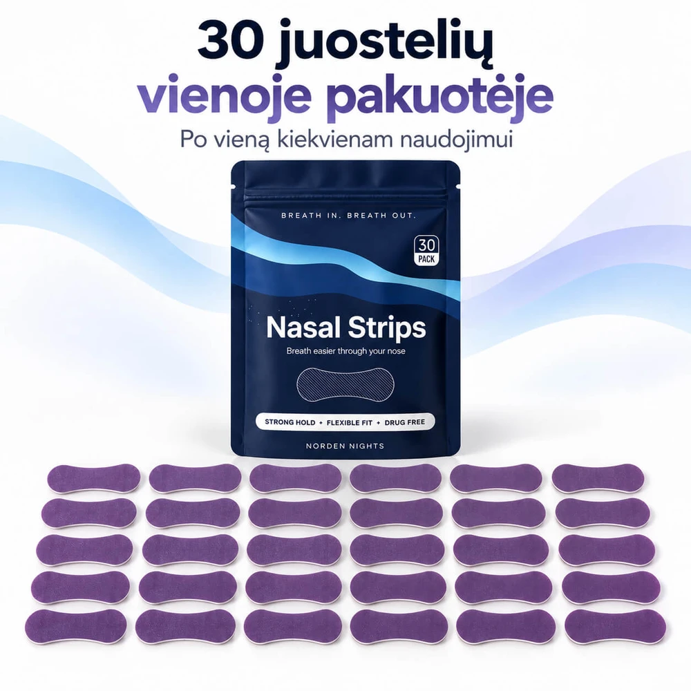 Norden Nights nosies juostelės lengvesniam kvėpavimui – 30 vnt