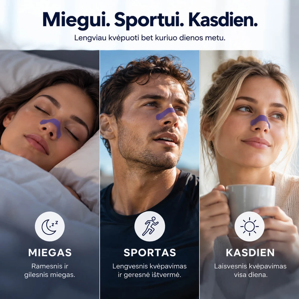 Norden Nights nosies juostelės lengvesniam kvėpavimui – 30 vnt