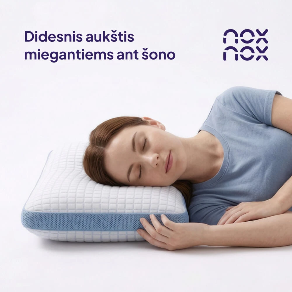 Noxnox Vėsinanti pagalvė AirCool Flex 3D – reguliuojamo aukščio, memory putos