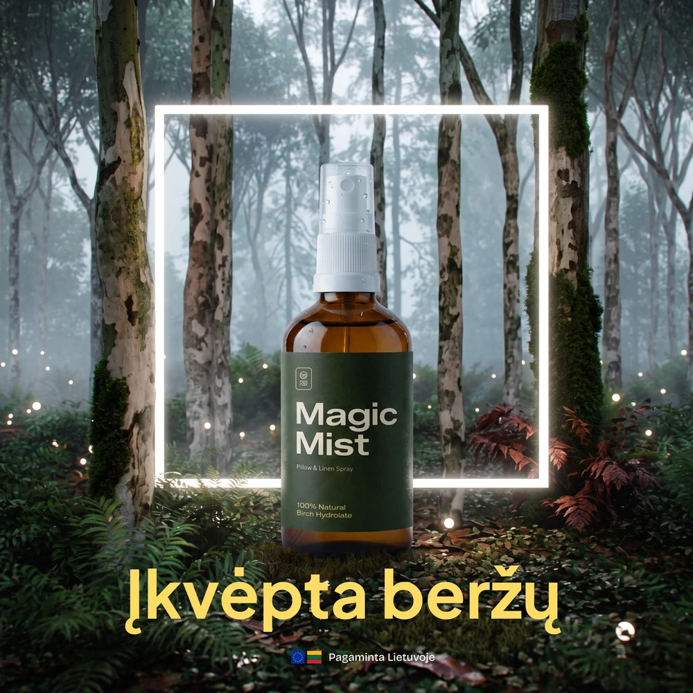 Noxnox Natūralus beržų purškalas patalynei – 100% beržų hidrolatas "Magic Mist "