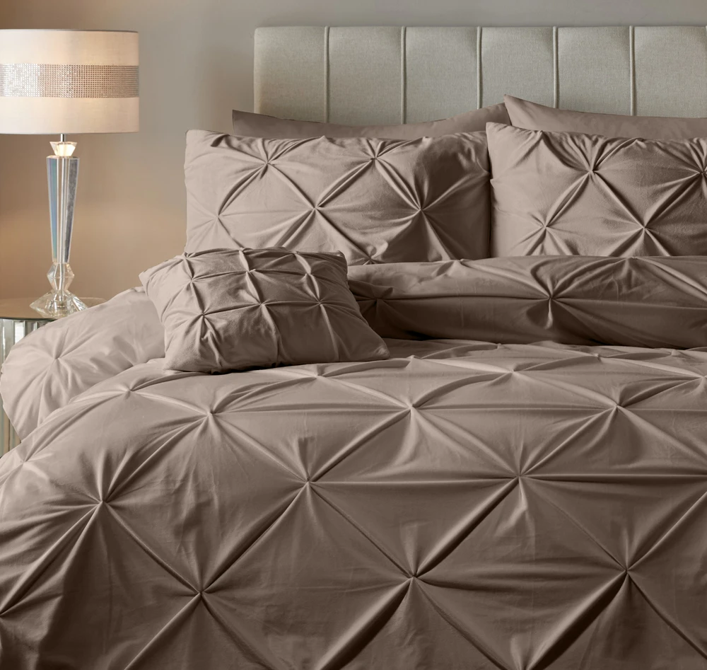 Patalynės komplektas Sleeptime Mikroperkalio patalynė Velvet Pintuck ruda 140x200