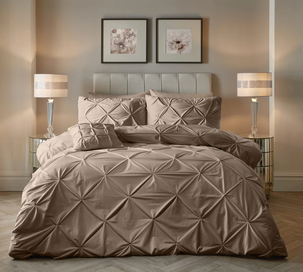 Patalynės komplektas Sleeptime Mikroperkalio patalynė Velvet Pintuck ruda 140x200