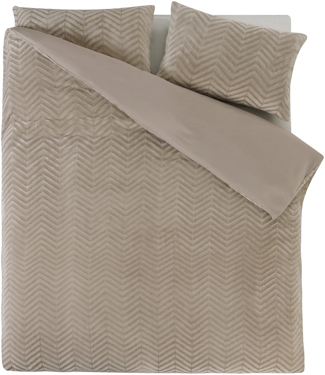 Patalynės komplektas Sleeptime Mikropluošto patalynė Chevron Teddy šviesiai rudas 200x220