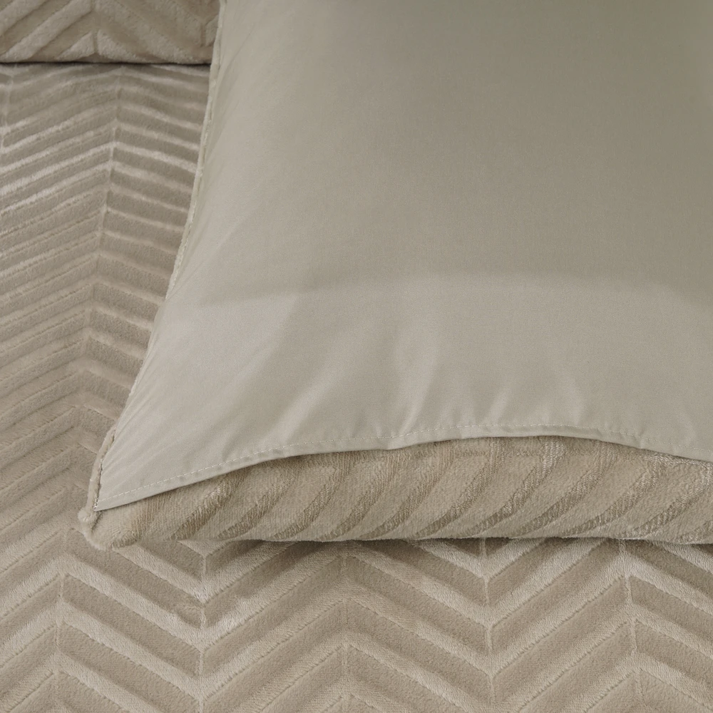 Patalynės komplektas Sleeptime Mikropluošto patalynė Chevron Teddy šviesiai rudas 200x220
