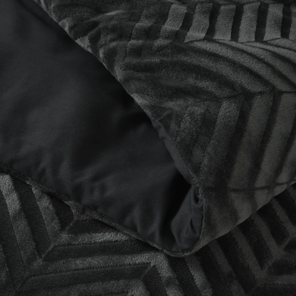 Patalynės komplektas Sleeptime Mikropluošto patalynė Chevron Teddy antracitas 200x220
