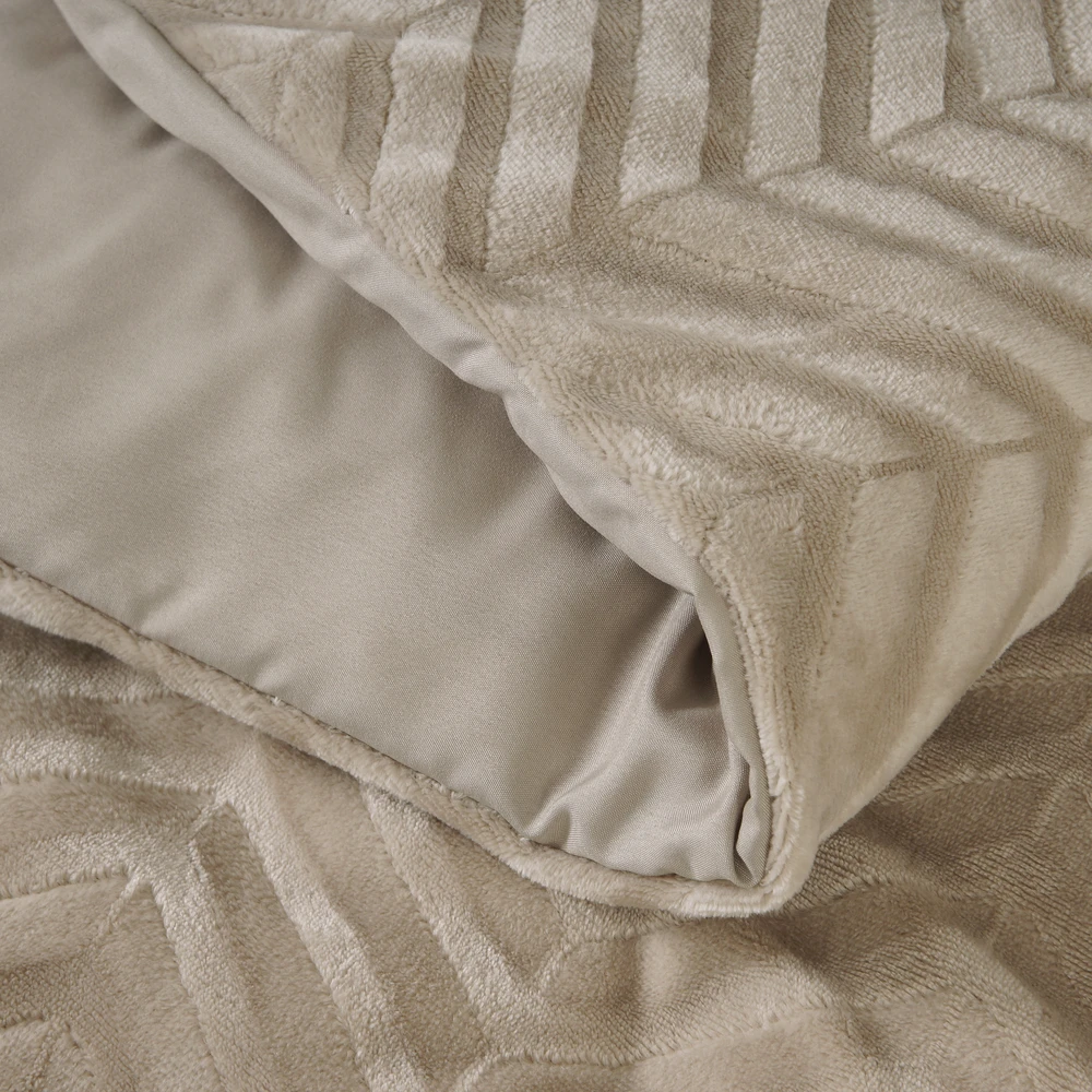 Patalynės komplektas Sleeptime Mikropluošto patalynė Chevron Teddy šviesiai rudas 200x220