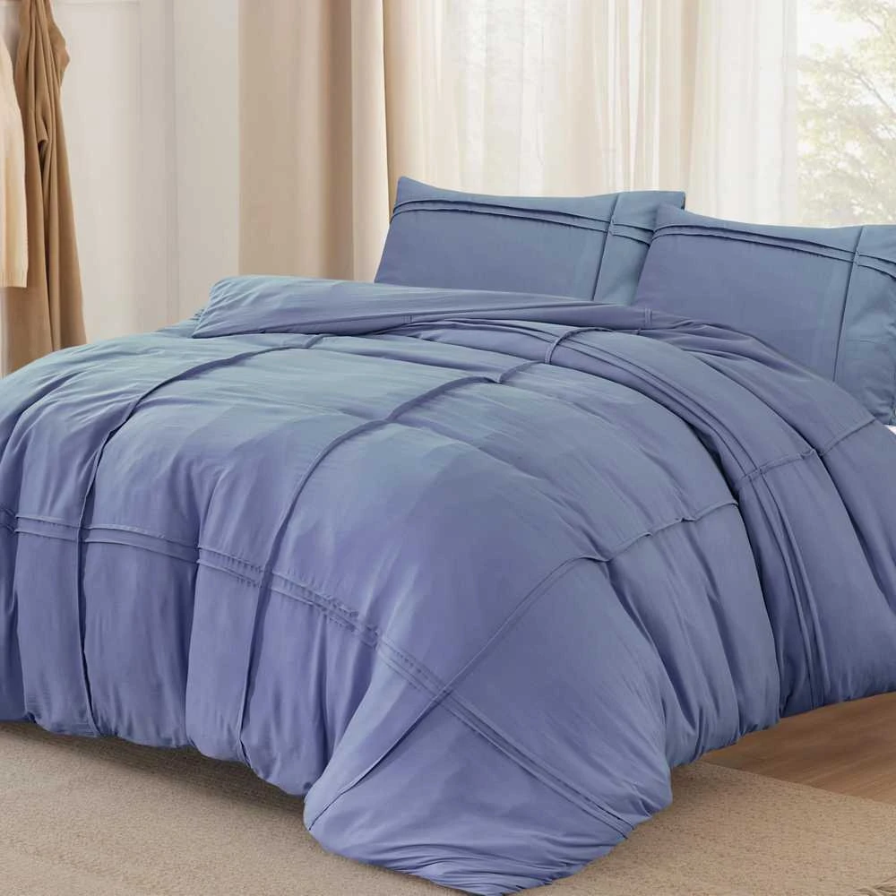 Patalynės komplektas Sleeptime Mikropluošto patalynė Washed Tufted mėlyna 200x220