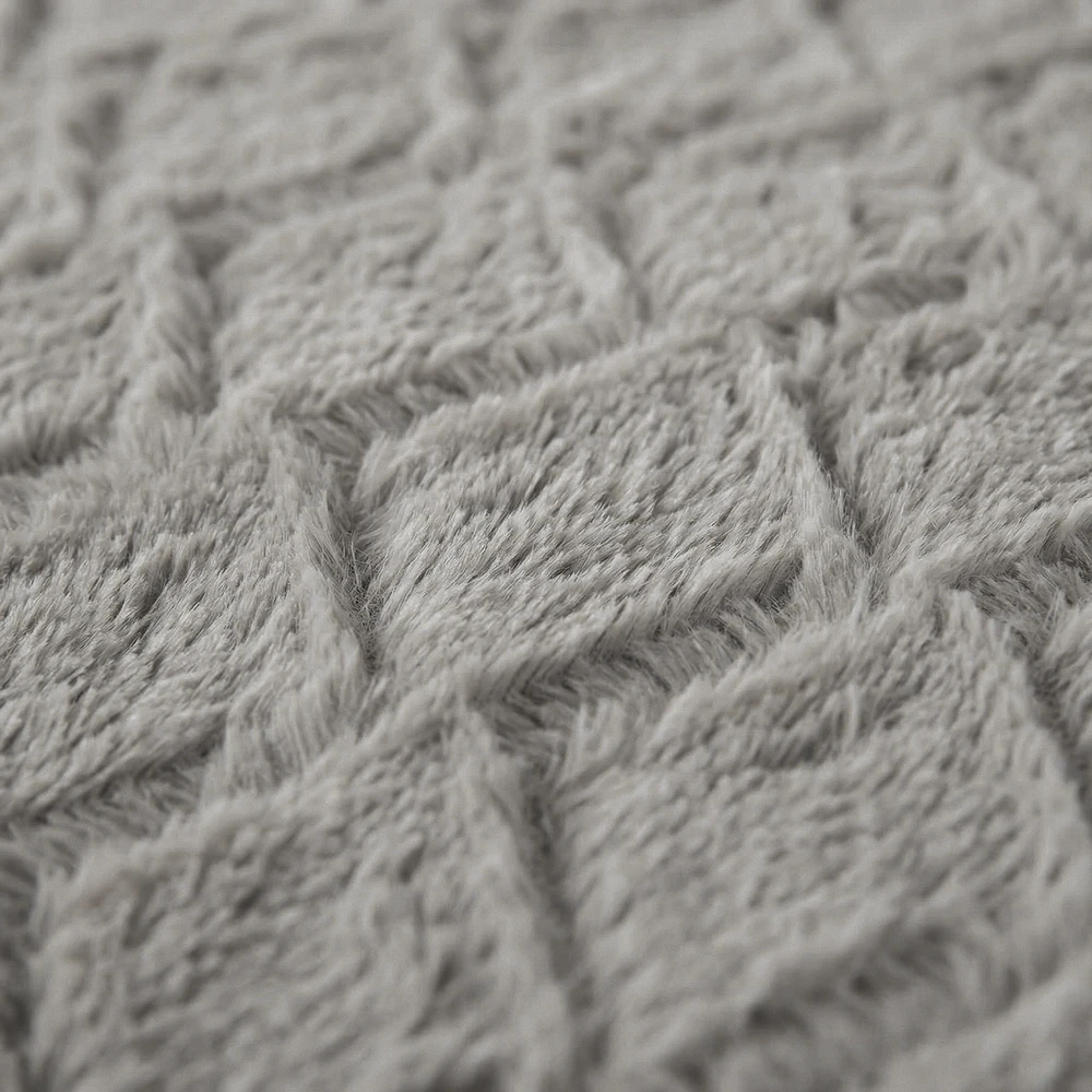 Patalynės komplektas Sleeptime Šerpa ir mikropluošto patalynė Faux Fur šviesiai pilka 140x200